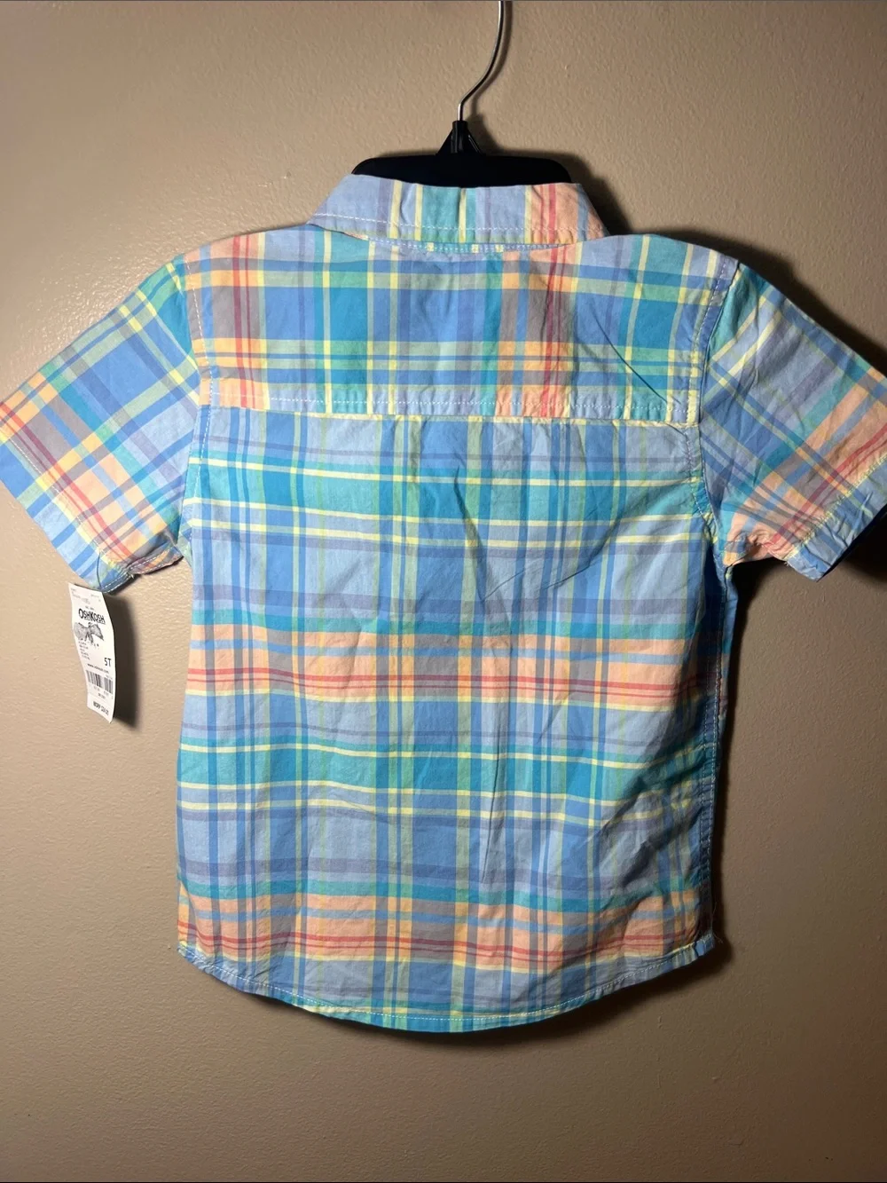 Oshkosh B’gosh Blue Multi Plaid Short Sleeve Button-Down Shirt